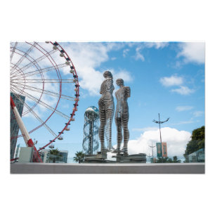 Impression Photo Batumi en Géorgie. Statue d'Ali et de Nino