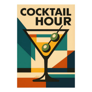 Impression Photo Bauhaus de milieu du siècle Cocktail Hour Martini