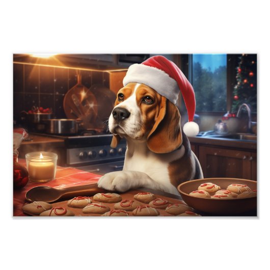 Impression Photo Beagle Noël Cookies Festive Festive (Devant)