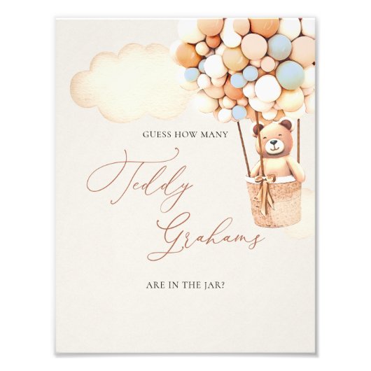 Impression Photo Bear Balloons Devinez Combien De Grahams - Signe (Devant)