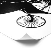 Impression Photo Bear équitation un Penny Farthing Vintage (Coin)