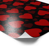 Impression Photo Beau coeur rouge motif sur noir (Coin)