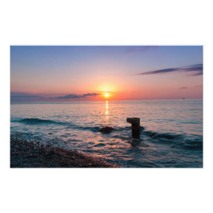 Impression Photo Beau coucher de soleil en mer. Batumi Géorgie