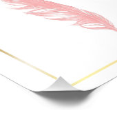 Impression Photo Beau dessin au crayon rose plumes Anniversaire (Coin)