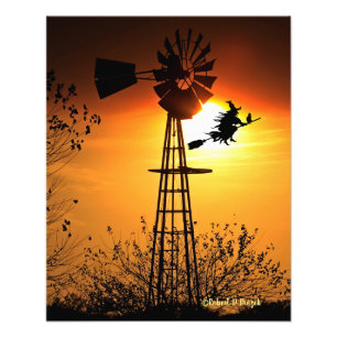 Impression Photo Beauté du Kansas avec coucher de soleil avec des n
