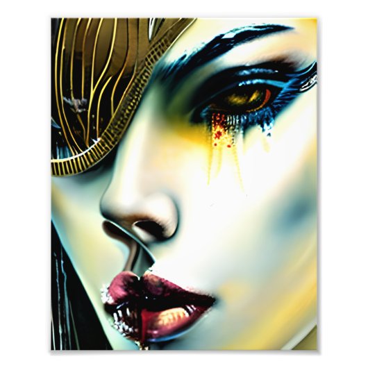 Impression Photo Beauté mystique Déesse Vampire d'or (Devant)