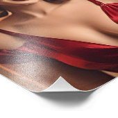 Impression Photo Beauté rétro en rouge (Coin)