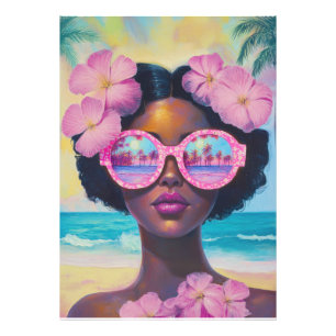 Impression Photo Beauté tropicale dans les tons roses