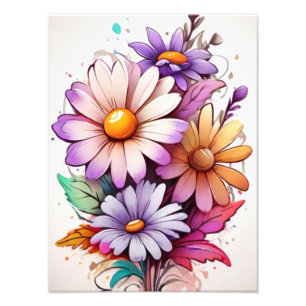 Impression Photo Beautés florissantes : Une explosion de fleurs col