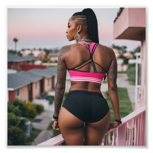 Impression Photo Bébé botilicieux en tenue rousse dans le ghetto (Devant)