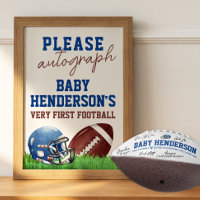 Bébé Fête de Naissance Football Merci de Signer le