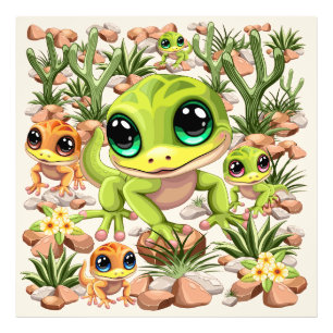 Impression Photo Bébé Geckos jote personnages de dessin