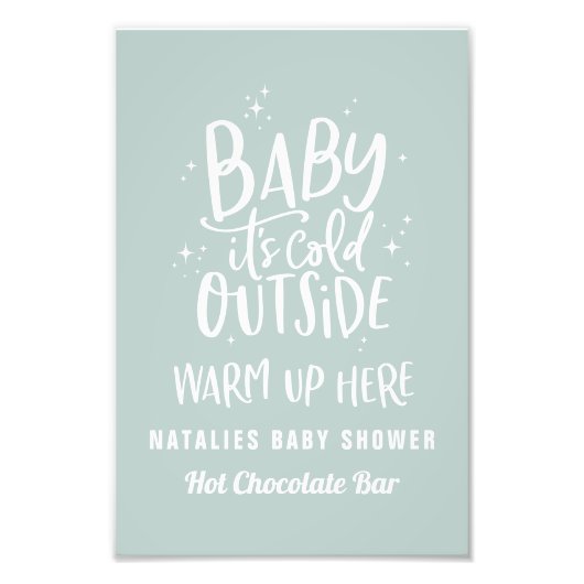 Impression Photo Bébé son froid à l'extérieur de chocolat chaud bar (Devant)