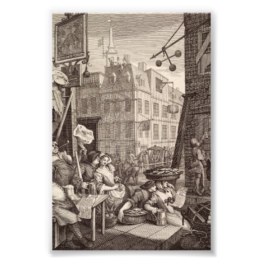 Impression Photo Beer Street par William Hogarth (Devant)