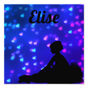 Impression Photo Belle Ballerina aux Coeurs Flottants