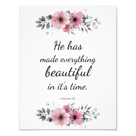 Impression Photo Belle Écriture Précieuse Bible Verse Citation (Devant)