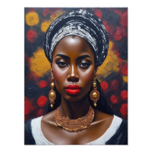 Impression Photo Belle femme noire africaine peint