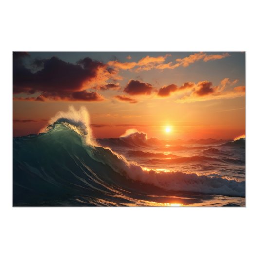 Impression Photo Belle mer au coucher du soleil (Devant)
