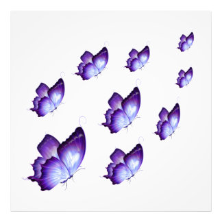 Impression Photo Belle Papillons pourpres Triptych Canv