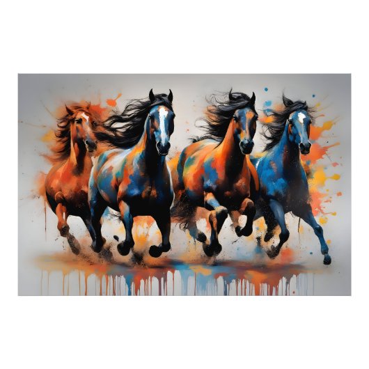 Impression Photo Belle peinture de chevaux (Devant)