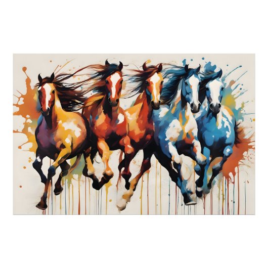 Impression Photo Belle peinture de chevaux (Devant)