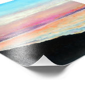 Impression Photo Belle peinture de plage de Sunset Soft Pastels (Coin)
