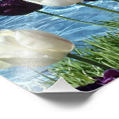 Impression Photo Belles fleurs blanches, roses et violettes (Coin)