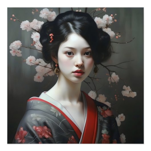 Impression Photo Belles fleurs de Geisha (Devant)