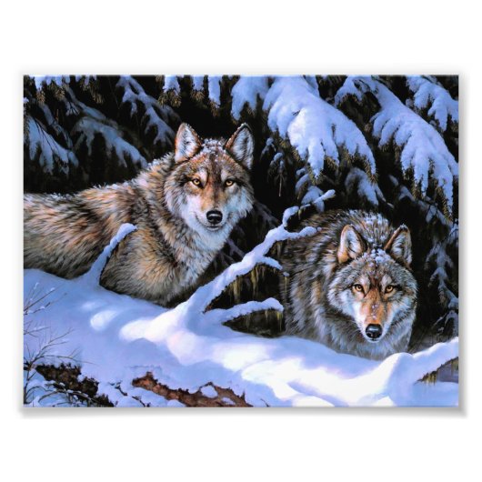 Impression Photo Belles Peintures Deux Loups (Devant)