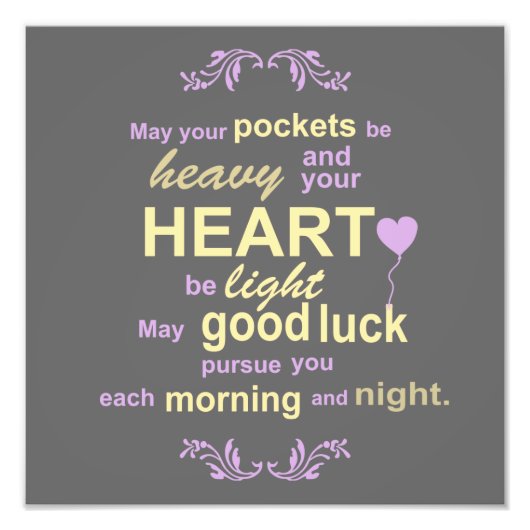 Impression Photo Bénédiction irlandaise de typographie (Devant)