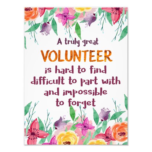 Impression Photo Bénévole Merci Bénévole cadeau d'appréciation (Devant)