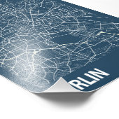 Impression Photo Berlin - Allemagne Plan de ville Blueprint (Coin)