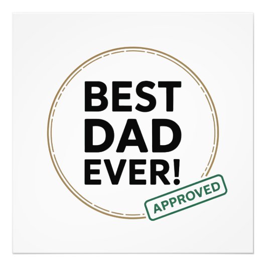 Impression Photo Best Dad Ever, conception de texte approuvée (Devant)
