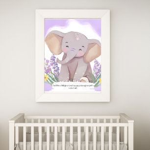 Impression Photo Bible Verse Elephant Baby Nursery Wall Art