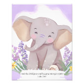 Impression Photo Bible Verse Elephant Baby Nursery Wall Art (Devant)