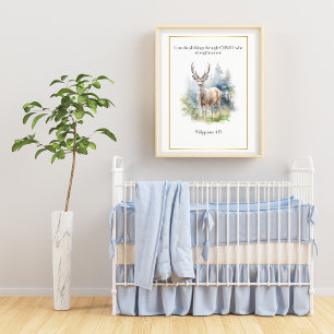 Impression Photo Bible Verse Woodland Nurserart, Deer,