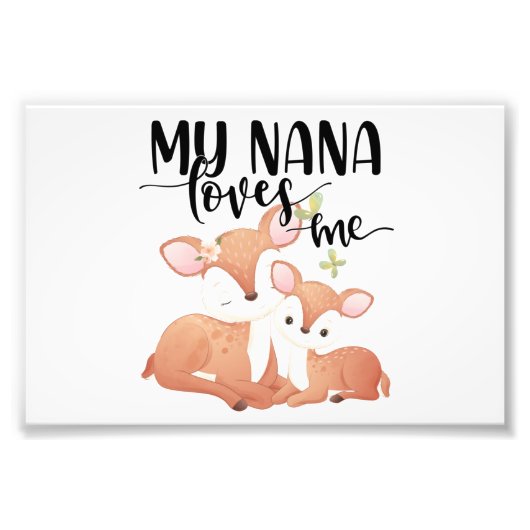 Impression Photo Biche et Faon Ma Nana m'aime (Devant)