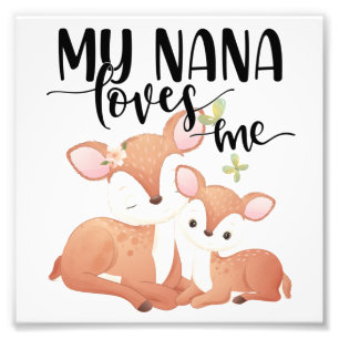 Impression Photo Biche et Faon Ma Nana m'aime