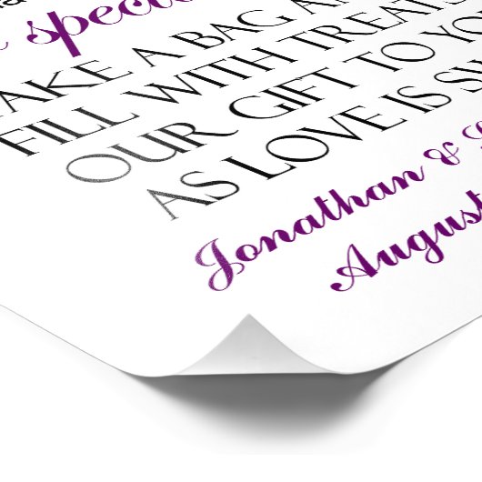 Impression Photo Bienvenue au Cookie Buffet Mariage Sign - Plum (Coin)