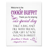 Impression Photo Bienvenue au Cookie Buffet Mariage Sign - Plum (Devant)