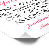 Impression Photo Bienvenue au Mariage rose du buffet de bonbons (Coin)