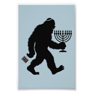 Impression Photo Bigfoot juif Hanukkah Chanukah Humour Hilarant
