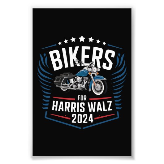 Impression Photo Bikers For Harris Walz 2024 Harris Waltz 2024 (Devant)