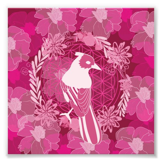 Impression Photo Bird flower of life (Devant)