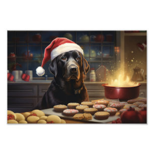 Impression Photo Black Lab Christmas Cookies Festive Holiday