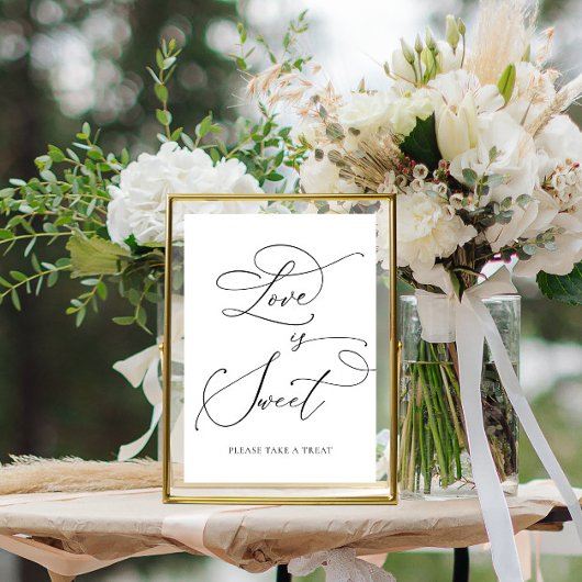 Impression Photo Black Minimalist Love est Sweet Dessert Bar Pedest