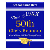 Impression Photo Bleu, blanc et or, 50ème Réunion de Classe, (Devant)