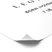 IMPRESSION PHOTO BLEU BLEU FLORAL ALPHABET NOM L BÉBÉ NAISSANCE STA (Coin)