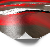 Impression Photo Bleu, Brown et rouge Fluid Art Abstrait (Coin)