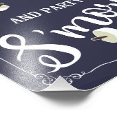 Impression Photo Bleu de la marine Smore fête et signe mariage (Coin)